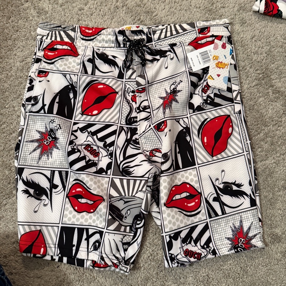 Bold Comic Art Men's Swim Board Shorts